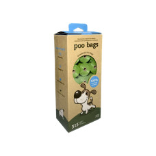Poo Bags - Одноразові пакети для прибирання за тваринами без запаху в рулонах, 315 шт 21 рулон по 15 пакетів