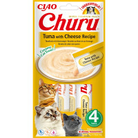 INABA (Инаба) Cat Churu Mousse With Tuna&Cheese - Лакомство для кошек сливочный мусс в стиках с тунцем и сыром 56 г