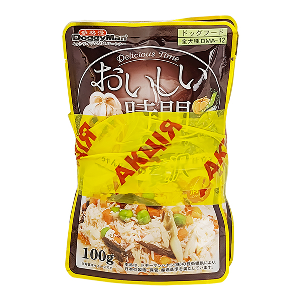 DoggyMan (Догимен) Low Fat Chicken, Tuna & Bonito - Набор влажных кормов для собак любого возраста склонных к лишнему весу с мясом курицы, тунцом и макрелью в желе 4 шт. по 100 г