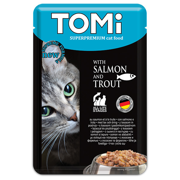 TOMi (Томи) Cat Salmon & Trout - Влажный корм для котов лосось с форелью 100 г