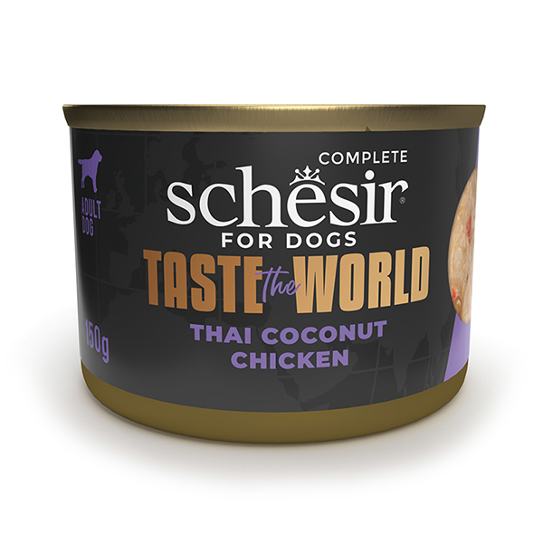 Schesir (Шезир) Taste the World Dog Thai Coconut Chicken - Влажный корм для взрослых собак всех пород с кусочками курицы в кокосовом соусе 150 г
