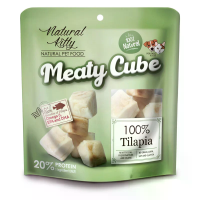 Natural Kitty (Нейчурал Китти) Dog & Cat Grain Free Tilapia Meaty Cube All Life Stages Mini - Лакомства беззерновые для котов и собак любого возраста мелких пород кубики с мясом тилапии 50 г
