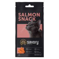 Savory (Сейвори) Snack Salmon - Хрустящие лакомства подушечки для привередливых кошек, с лососем, 60 г