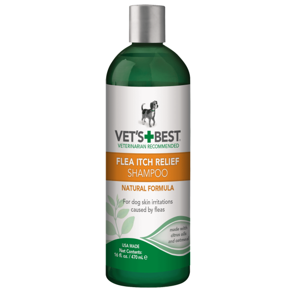 Vet's Best (Ветс Бест)  Flea Itch Relief Shampoo - Успокаивающий шампунь при укусах блох 470 мл