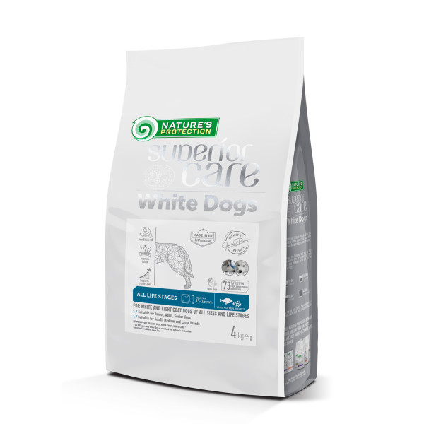 Nature`s Protection (Натур Протекшн) Superior Care White Dogs White Fish All Sizes and Life Stages - Сухой корм для собак с белой шерстью всех пород с белой рыбой и рисом 4 кг