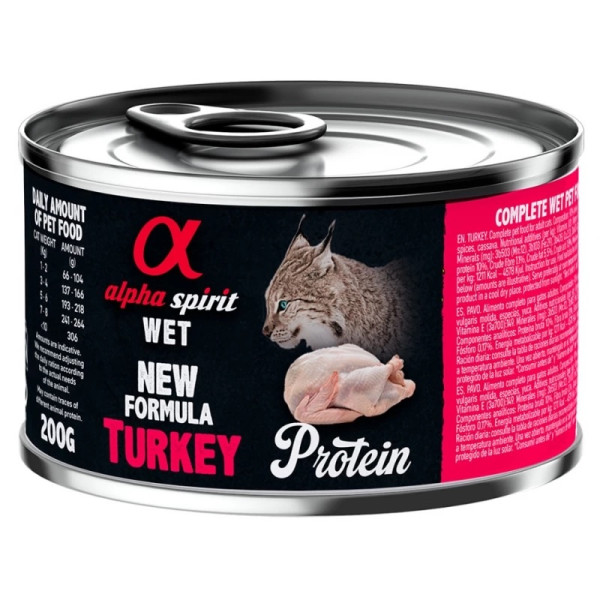 Alpha Spirit (Альфа Спирит) Turkey Protein - Влажный корм для кошек с индейкой 200 г