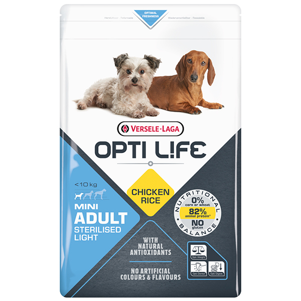 Opti Life (Опти Лайф) Sterilised Light Mini With Chicken Сухой корм для стерилизованных собак с курицей 2.5 кг