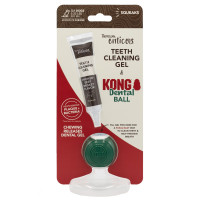 Tropical Clean Enticers Ball Kong S - Набор для ухода за ротовой полостью для собак мелких пород шарик и гель со вкусом копченой говяжьей грудки 29,6мл