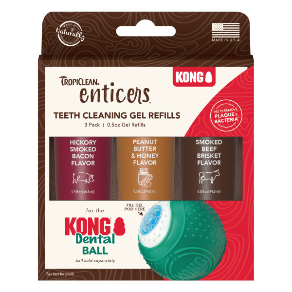 Tropical Clean Enticers Kong - Набор гелей с различными вкусами для мячика 3х14.8 мл