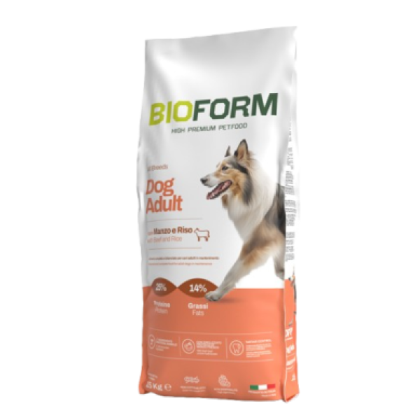 BioForm (БиоФорм) High Premium Adult Dog Beef & Rice - Сухой повседневный корм для взрослых собак всех пород с говядиной и рисом 15 кг