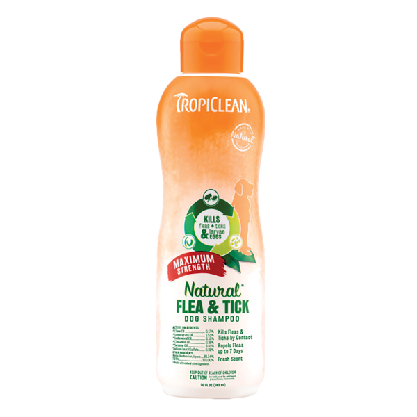 Tropical Clean Flea & Tick «Максимальная сила» - Шампунь от блох и клещей для собак 592 мл