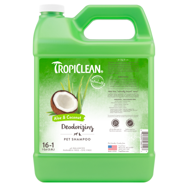 Tropical Clean - Шампунь «Алоэ и кокос», концентрат, дезодорирующий, для собак и кошек 3,8 л
