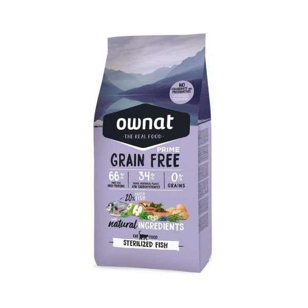 Ownat Cat Sterilised Adult Grain Free Fish - Сухой беззерновой корм для стерилизованных кошек с рыбой 8 кг