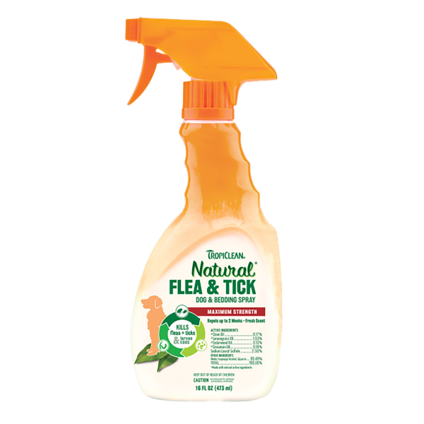 Tropical Clean Flea & Tick «Максимальная сила» - Спрей от блох и клещей для собак 473 мл
