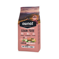 Ownat Dog Grain Free Adult Mini Chicken & Turkey - Сухой беззерновой корм для собак с курицей и индейкой 1 кг