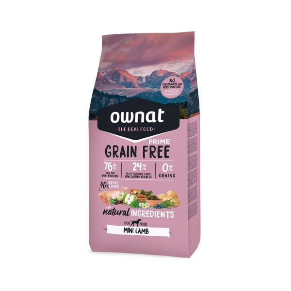 Ownat Dog Mini Adult Grain Free Lamb - Сухой беззерновой корм для собак с ягнёнком 3 кг
