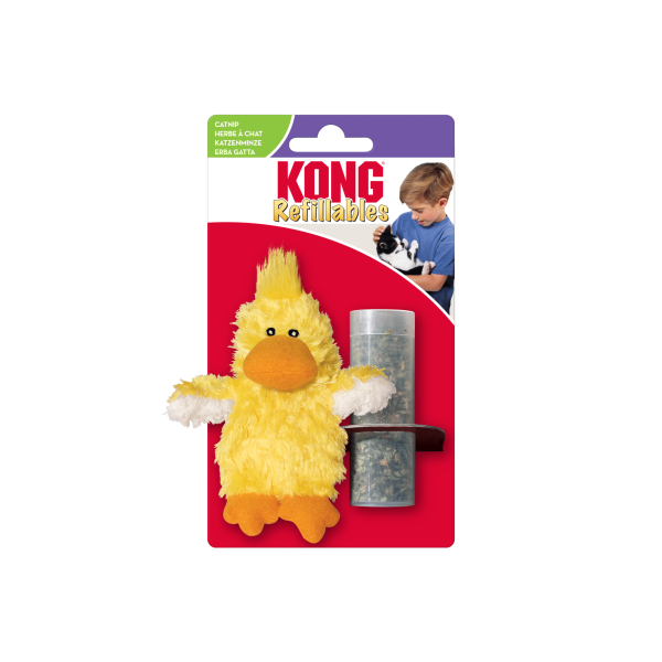 KONG (Конг) Refillables Duckie - Игрушка для кошек утенок с кошачьей мятой 9 × 6 см