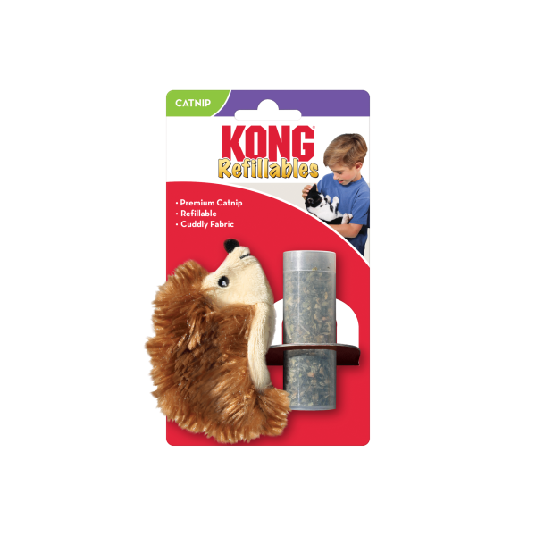 KONG (Конг) Refillables Hedgehog - Игрушка для кошек ежик с кошачьей мятой 10 × 6 см