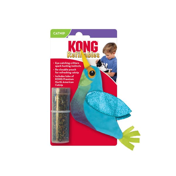 KONG (Конг) Refillables Hummingbird - Игрушка для кошек колибри с кошачьей мятой 10×14 см