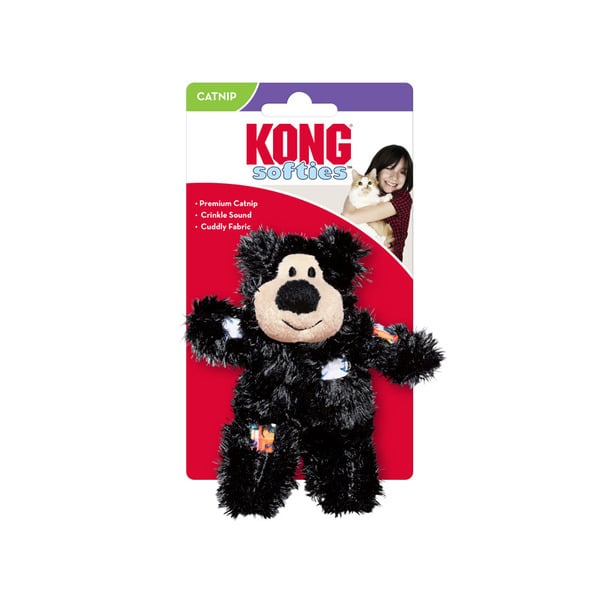 KONG (Конг) Softies Patchwork Bear - Игрушка для кошек мишка 11,5 см