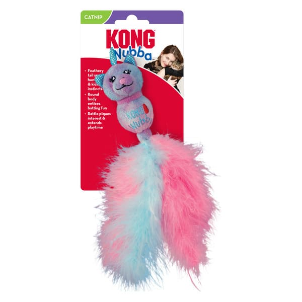 KONG (Конг) Wubba Caticorn - Игрушка для кошек вубба котинорог с перьями с кошачьей мятой 23 см