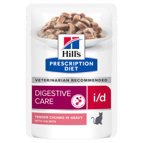 HILL`S (Хилс) Prescription Diet I/D Salmon - Влажный корм для кошек уход за пищеварением, с лососем 85 г
