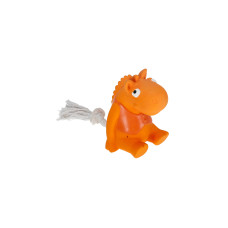Misoko (Мисоко) Dog Toy Rope Behemoth Orange - Игрушка для собак с веревкой бегемот латекс оранжевая 21 см