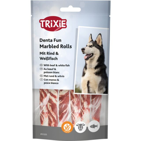 Trixie (Трикси) Denta Fun Marbled Chewing Rolls Beef - Лакомство для собак с мраморной говядиной 70 г