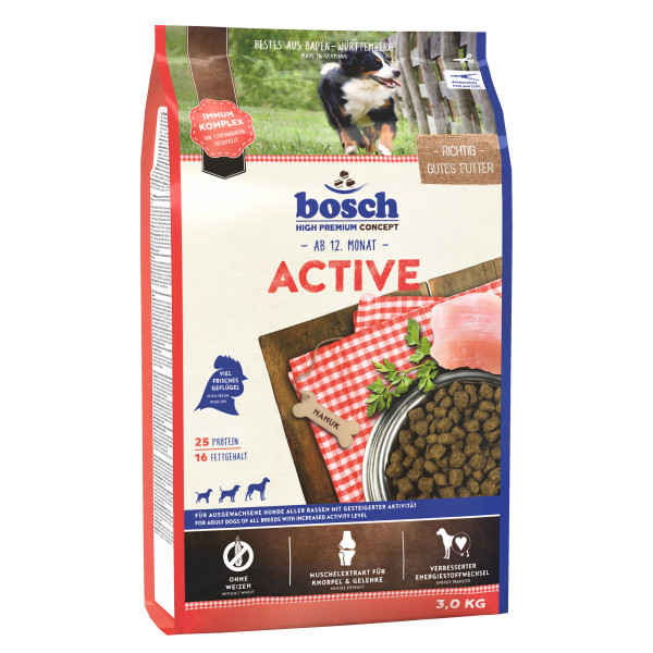 Bosch (Бош) HPC Adult Dog Active - Сухой корм для взрослых собак высокого уровня активности 3 кг