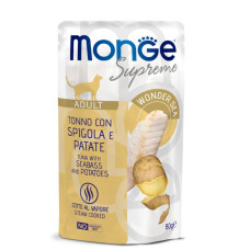 Monge (Монж) Supreme Cat Grain Free Tuna, Sea Bass & Potato Adult - Вологий беззерновий корм для дорослих котів з м’ясом тунця, морським окунем та картоплею 80 г