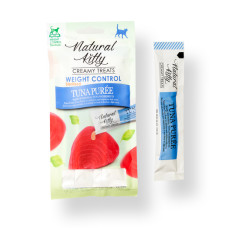 Natural Kitty (Нейчерал Кітті) Fuctional Creamy Treat Tuna Puree Weight Control/Sterilised - Функціональні крем-снеки контроль ваги для котів пюре з тунця 4х12 г