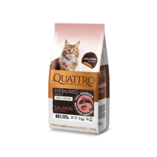 Quattro (Кватро) Cat Grain Free Salmon & Krill Sterilised Adult - Сухий беззерновий корм для дорослих стерилізованих котів з м’ясом лосося та крилем 1.5 кг