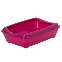Moderna (Модерна) Medium - Туалет с бортиком для кошек ярко-розовый 42Х31Х13 см