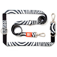 Max & Molly (Макс Молли) Multi-Function Leash Zebra M - Поводок многофункциональный для собак с принтом зебра