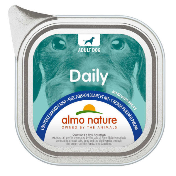 Almo Nature (Альмо Натюр) Daily Dog White Fish & Rice – Влажный корм для собак с белой и рисом 100 г