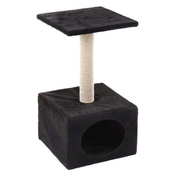 Flamingo (Фламинго) Scratching tree Sassiere Ecru & Black - Домик когтеточка для котов 30х30х54.5 см, черный