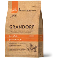 Grandorf (Грандорф) Lamb & Turkey Junior Medium & Maxi - Сухой гипоаллергенный корм для щенков средних и больших пород с мясом ягнёнка и индейки 3 кг