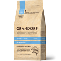 Grandorf (Грандорф) White Fish & Turkey Skin & Coat Adult - Сухой гипоаллергенный корм для взрослых котов для ухода за кожей и шерстью с мясом белой рыбы и индейки 400 г