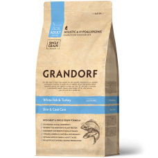 Grandorf (Грандорф) White Fish & Turkey Adult - Сухий гіпоалергенний корм для котів з білою рибою та індичкою 2 кг