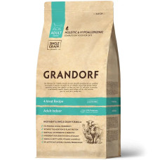 Grandorf (Грандорф) Living Probiotics 4 Meat Indoor Adult - Сухий гіпоалергенний корм для дорослих котів що живуть у приміщенні з чутливим травленням з 4 видами м’яса 2 кг