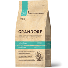 Grandorf (Грандорф) Living Probiotics 4 Meat & Brown Rice Indoor - Сухий гіпоалергенний корм для котів з пробіотиками 4 м'яса 2 кг