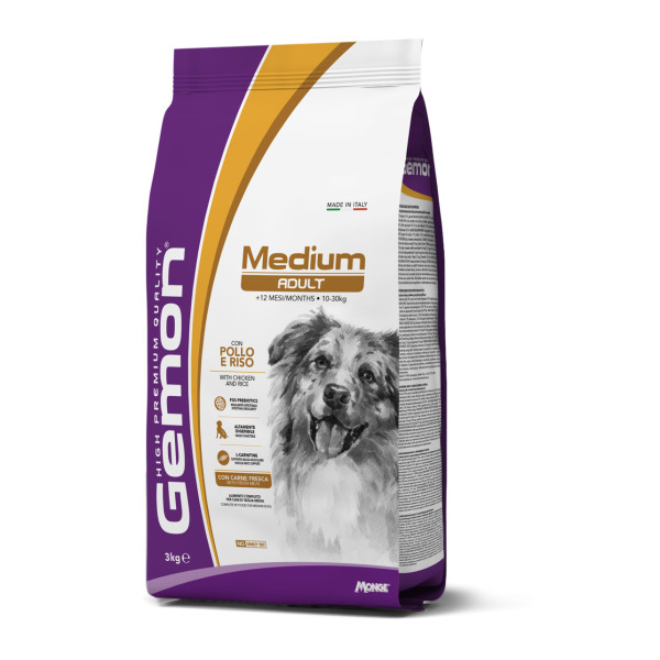 Gemon (Джемон) Dog Chicken & Rice Adult Medium - Сухой корм для взрослых собак средних пород с мясом курицы и рисом 3 кг
