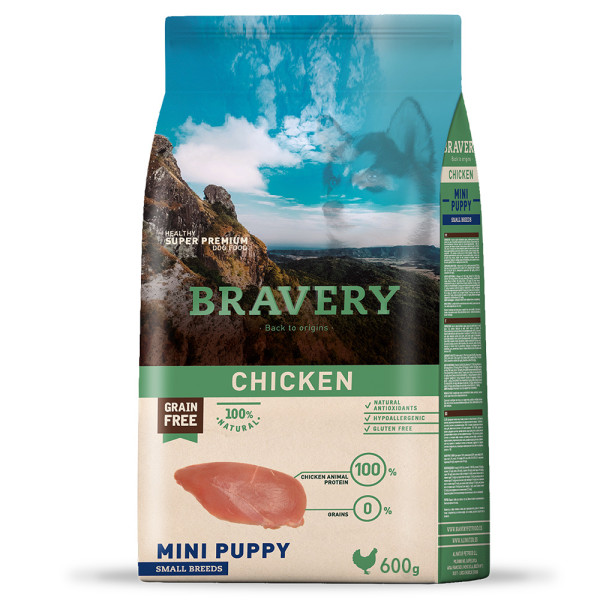 Bravery (Бравери) Puppy Mini Chicken - Сухой корм для щенков мелких пород беззерновой с курицей 600 г