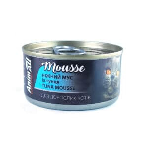AnimAll (Энимал) Cat Mousse Tuna - Влажный корм для кошек нежный мусс из тунца 80 г