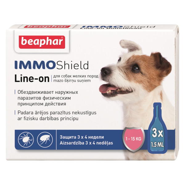 Beaphar (Беафар) Immo Shield Dog - Капли для собак противопаразитарные до 15 кг 3 шт.