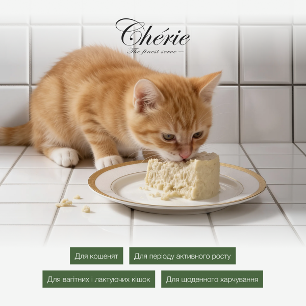 Cherie (Чери) Cat Grain Free Chicken Complete & Balanced Mousse Kitten - Влажный беззерновой корм для котят мусс с мясом курицы 80 г Cherie (Чери) Cat Grain Free Chicken Complete & Balanced Mousse Kitten - Влажный беззерновой корм для котят мусс с мясом курицы 80 г