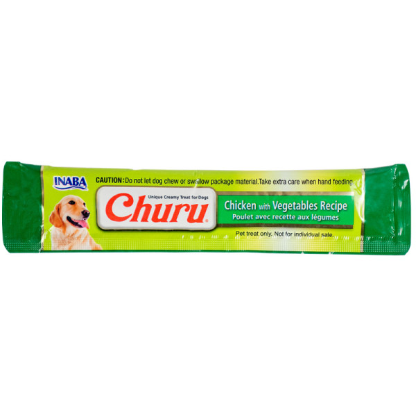 INABA (Инаба) Dog Churu Mousse With Chicken & Vegetables - Лакомство для собак мусс сливочный с курицей и овощами 14 г