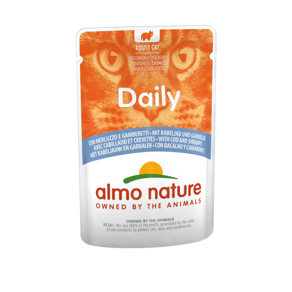 Almo Nature (Альмо Натюр) Daily Cat Cod & Shrimps - Вологий корм для котів з тріскою та креветками 70 г