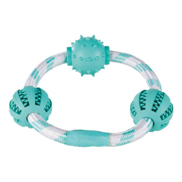 Trixie (Трикси) DentaFun Playing Rope Ring with Balls - Веревочное кольцо с шариками для собак 20 см