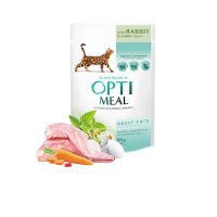 Optimeal (Оптимил) Cat Rabbit in Carrot Gravy - Влажный корм для кошек с роликом в морковном в соусе 85 г